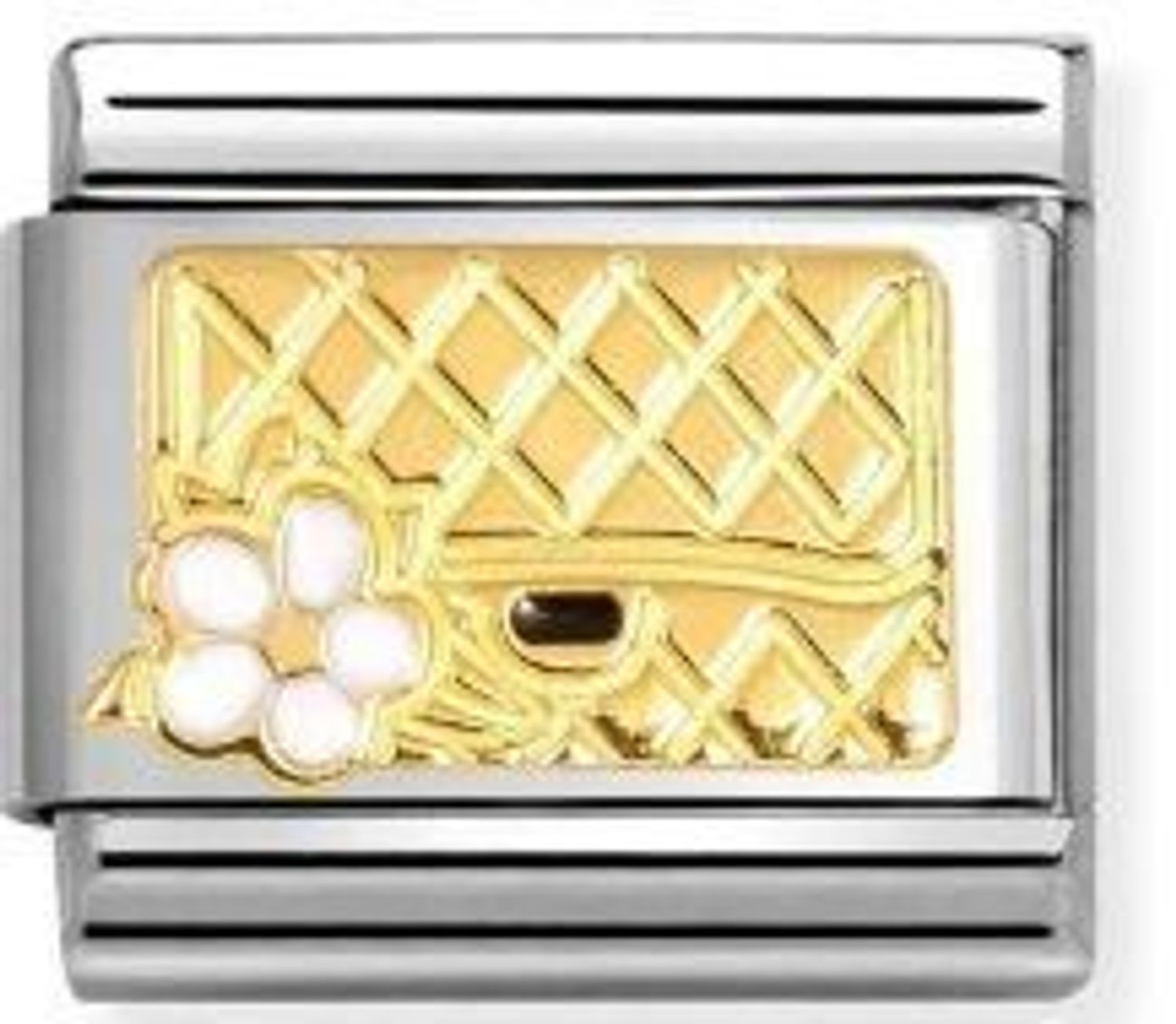 Charms Nomination Link 18K zawieszka złoto Torebka z kwiatkiem 030272 94.jpg